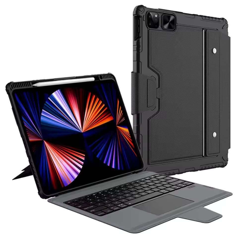 iPad Pro 12.9 / Air 13 Bluetooth keyboard with Bumper Adjustable Stand case