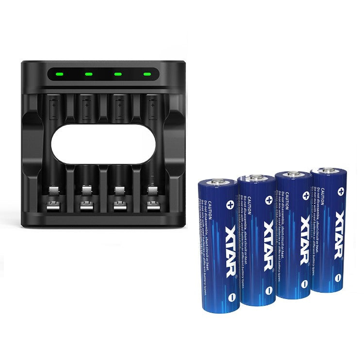 1.5V AA Lithium 4150mWh Rechargeable Battery 4-Pack with Low-Voltage Indicator