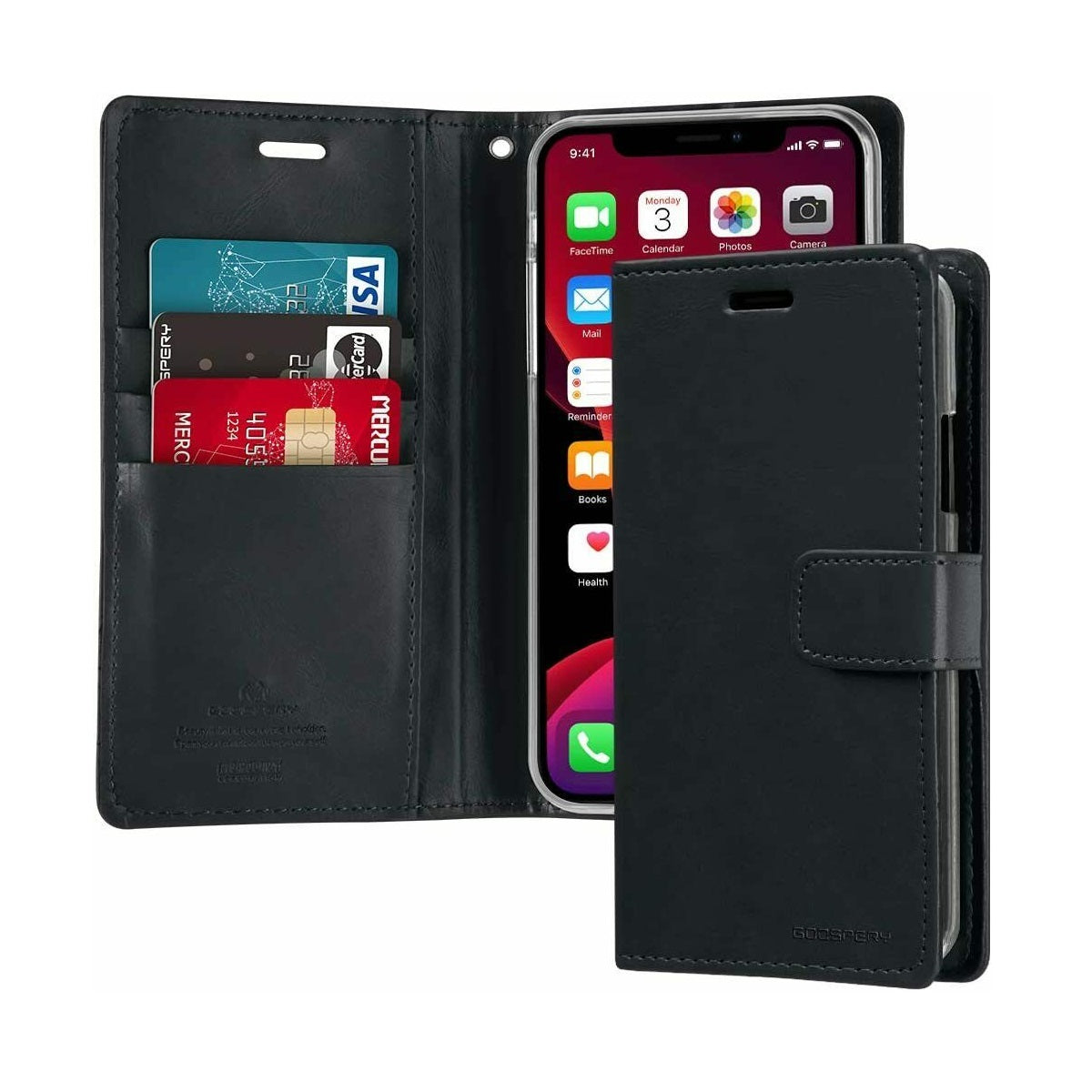 iPhone 12 Mini Protective Wallet Cover Case-black