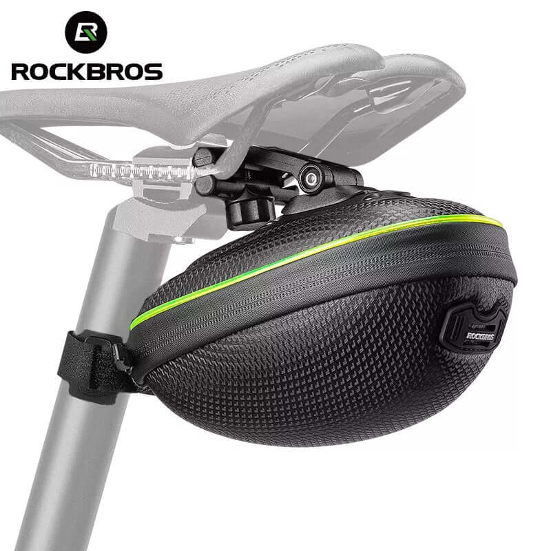 Bicycle Hard Shell Saddle Bag Tail Rear Under Seat Bag With Led Strip 1L