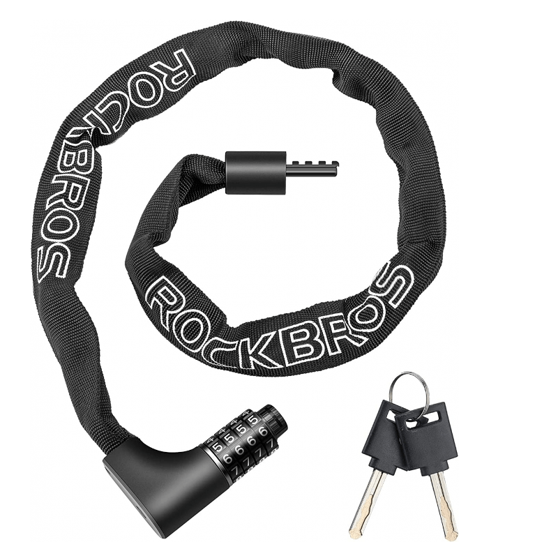Bike Chain Lock 4 Digit Code Bicycle Anti-theft Chain Lock With 2 Keys