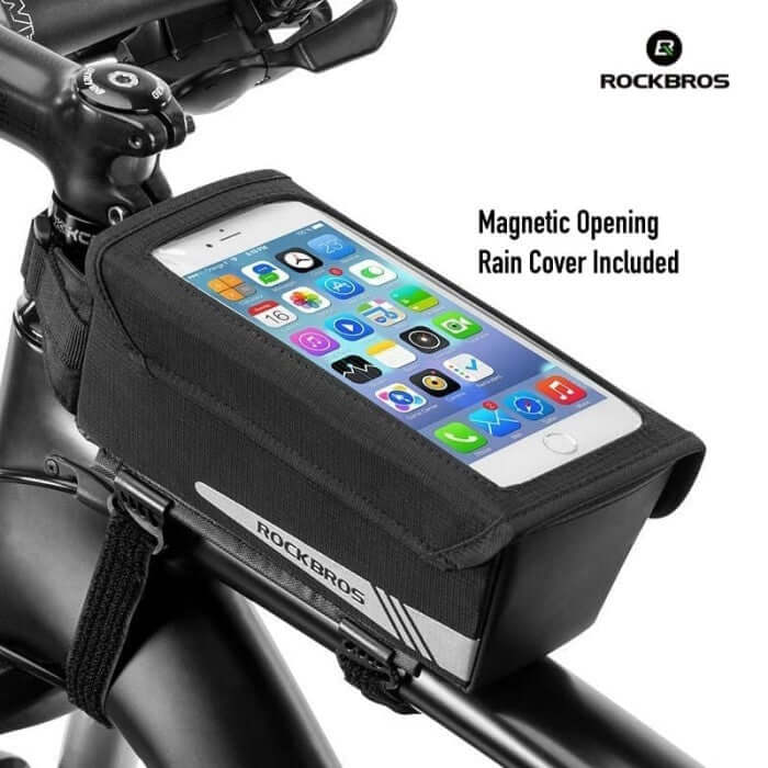 Bike Front Frame Bag Bicycle Top Tube Phone Bag Storage Magnetic Opening