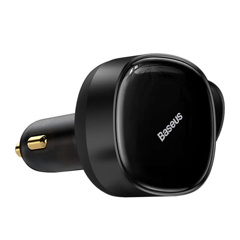 Fast Charging Car Charger with 2-in-1 Retractable Cable Max 30W For iPhone Android