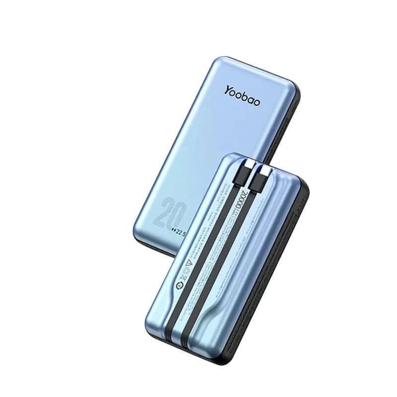 20000mAh Fast Charge Power Bank Build-in Dual Cables Lighting and Type-C