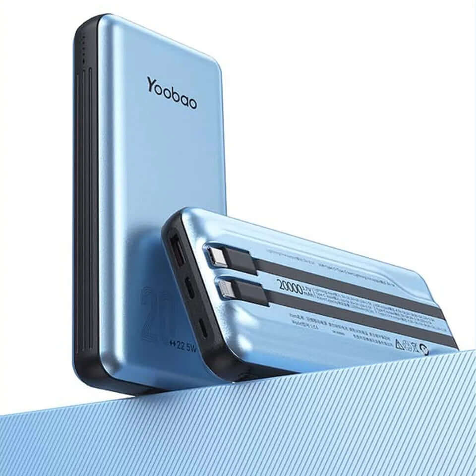 20000mAh Fast Charge Power Bank Build-in Dual Cables Lighting and Type-C