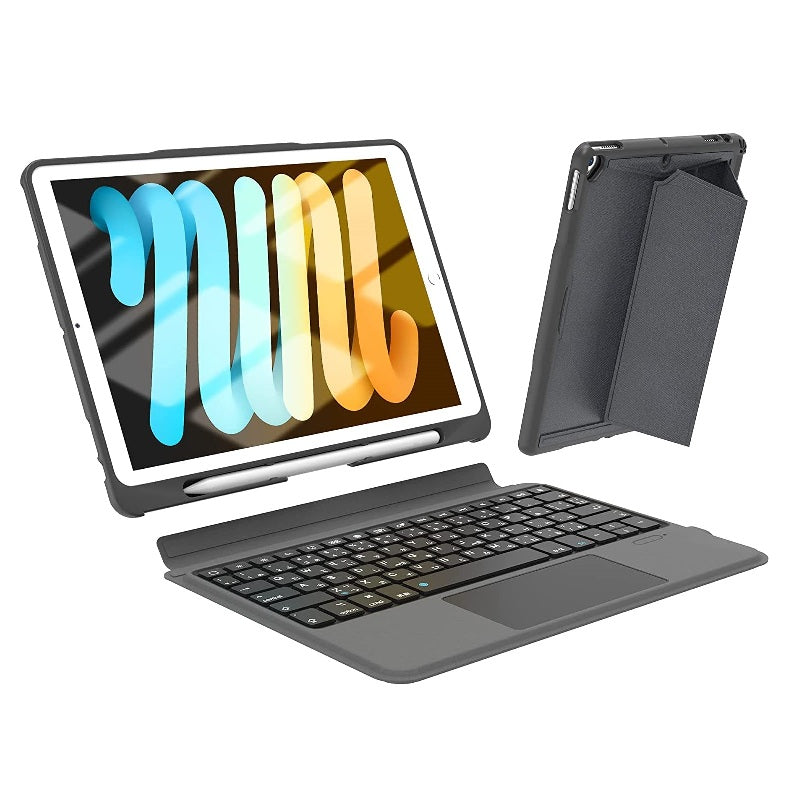 iPad Air 2/ 5th 2017 / 6th 2018 Trackpad Bluetooth keyboard with detachable stand case