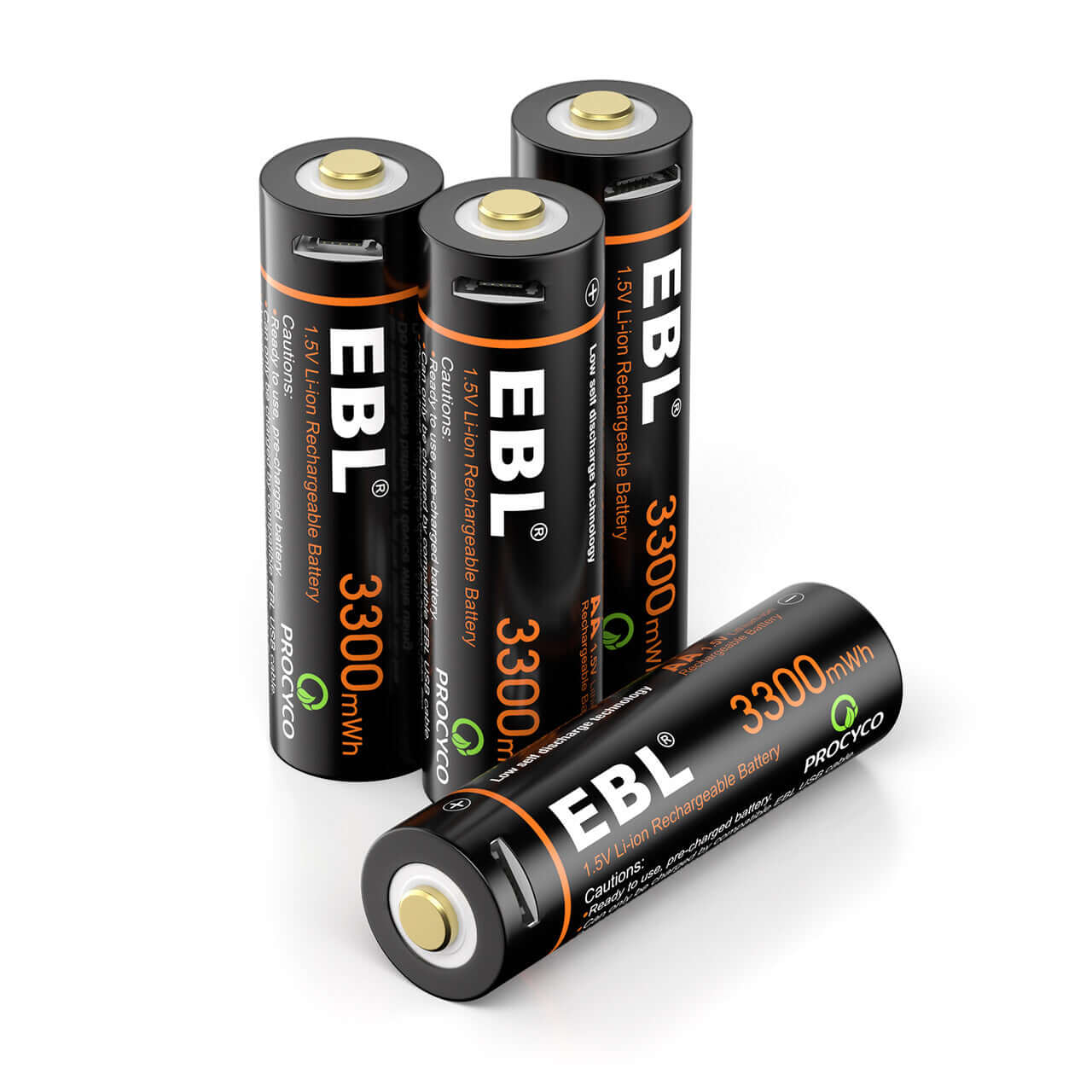 4 Packs AA Battery 1.5V AA Lithium ion Batteries 3300mWh with USB Cable