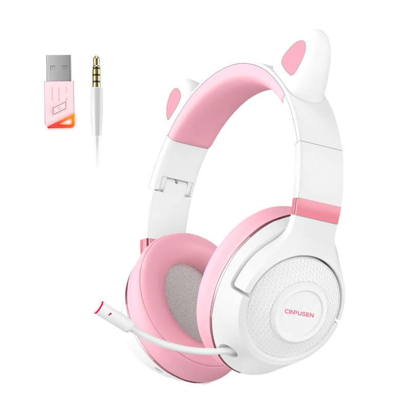 Bluetooth Headphones Ps4 Wireless Headset Pink Over Ear Gaming