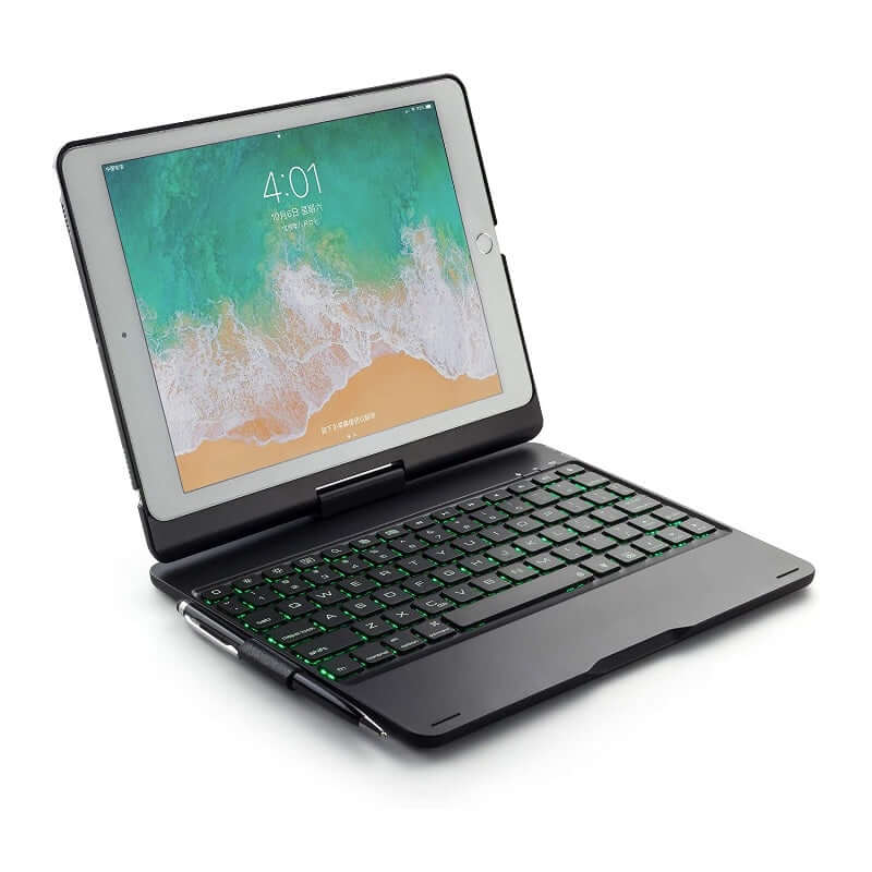 iPad 6th 5th Pro 9.7" Air 1 / 2 Bluetooth Keyboard 360° Rotatable with Backlit
