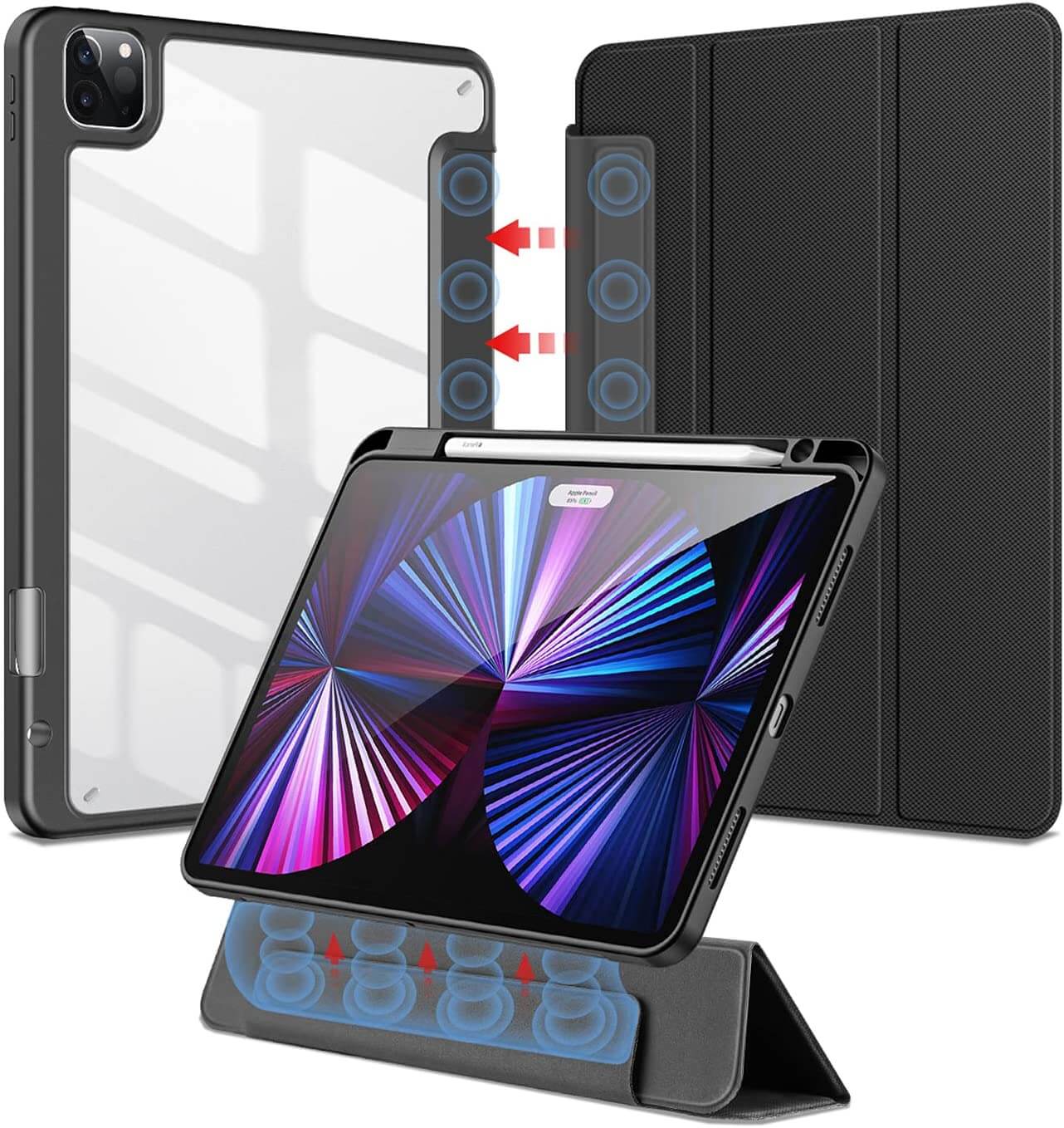iPad Pro 12.9" 2021 2020 2018 Case with Apple Pencil Slot holder
