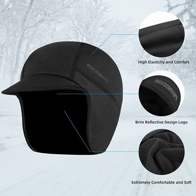 Winter Cycling Caps Head Cap Windproof Hat with Sun Visor