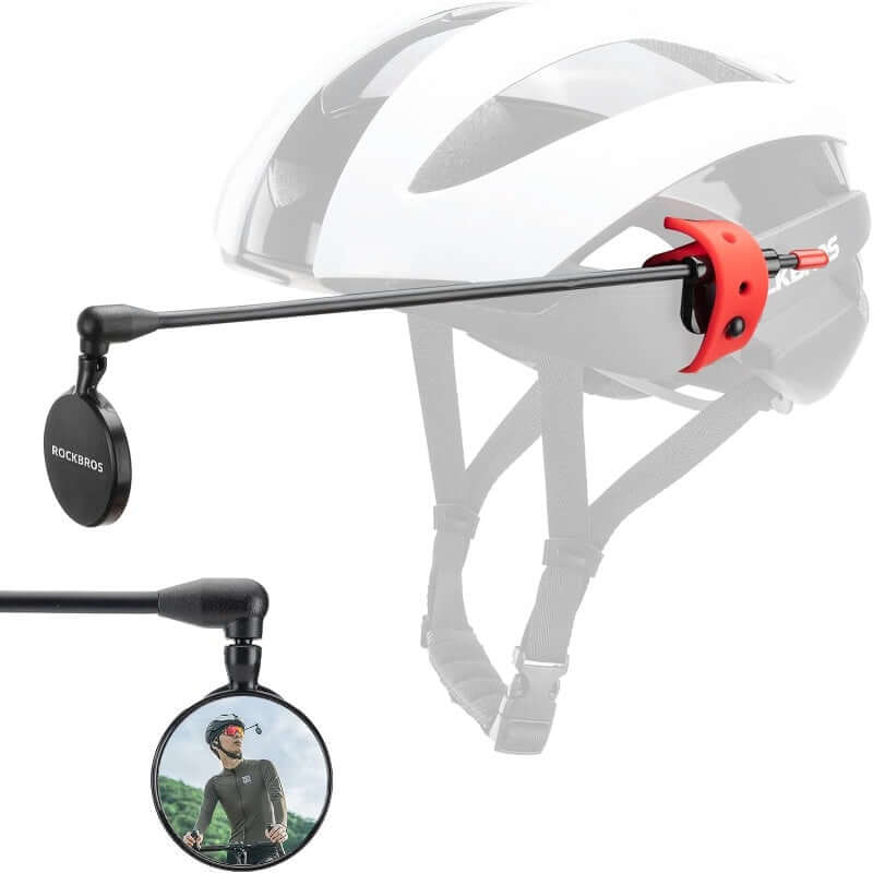 Bicycle Helmet Mount Rearview Mirror Detachable Lightweight