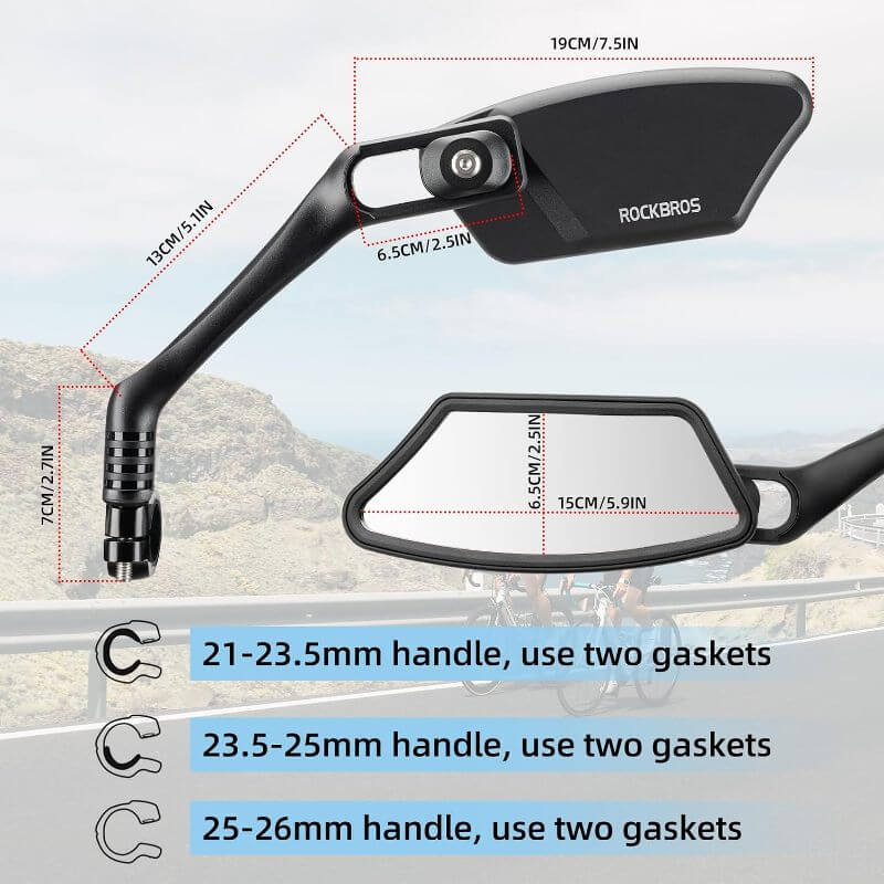 Bike Handlbar Mount Bicycle Rearview Mirror Angle Adjustable