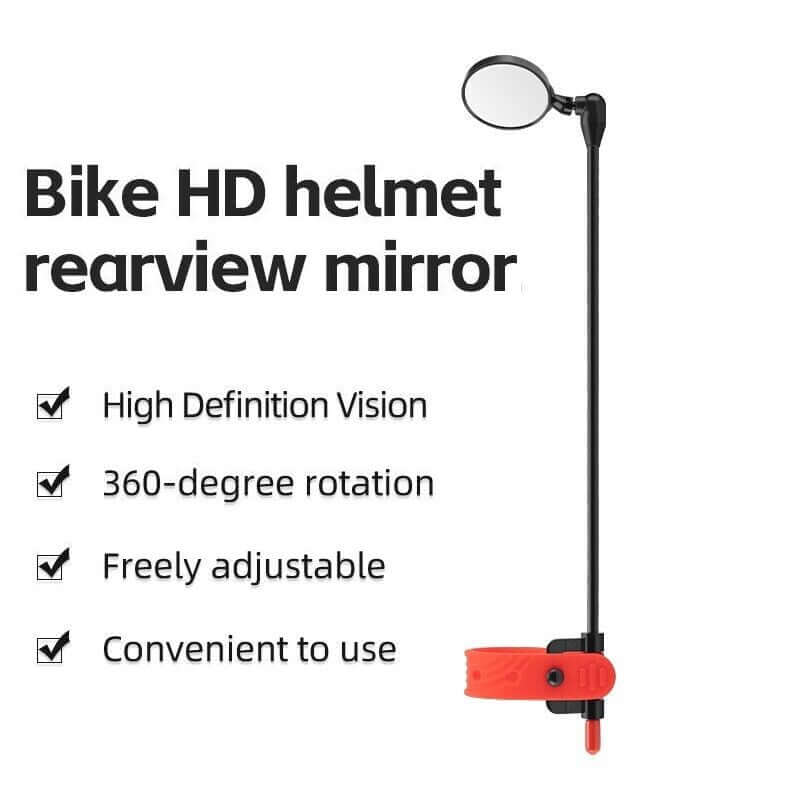 Bicycle Helmet Mount Rearview Mirror Detachable Lightweight