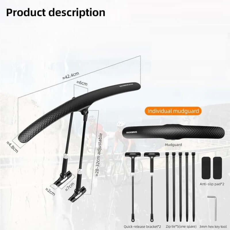 700C Road Bike Front Rear Mudguard Bicycle Fender Adjustable