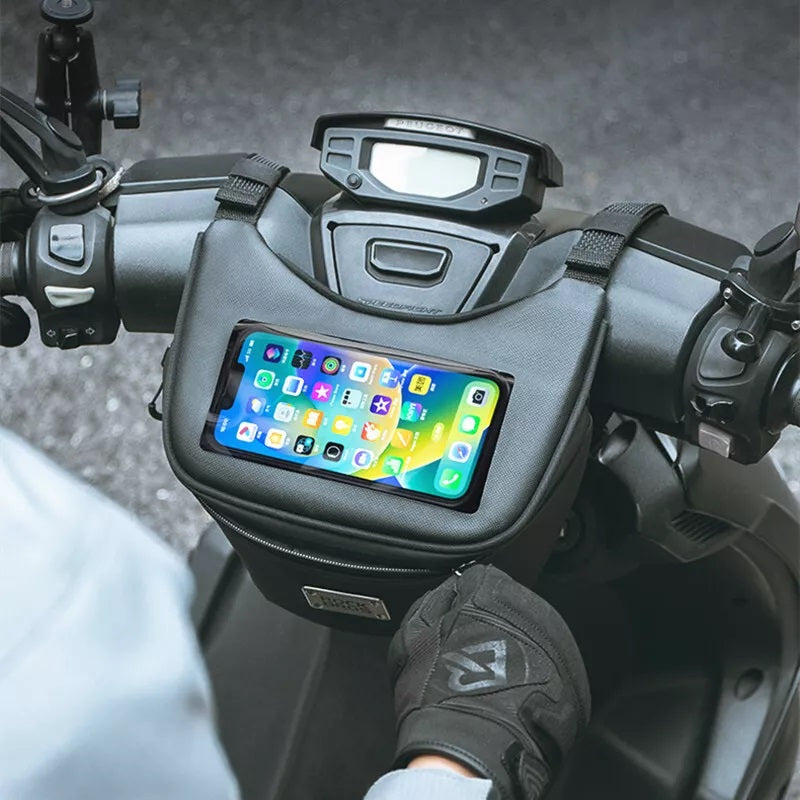 Motorcycle Motorbike Handlebar Storage Bag Phone Mount