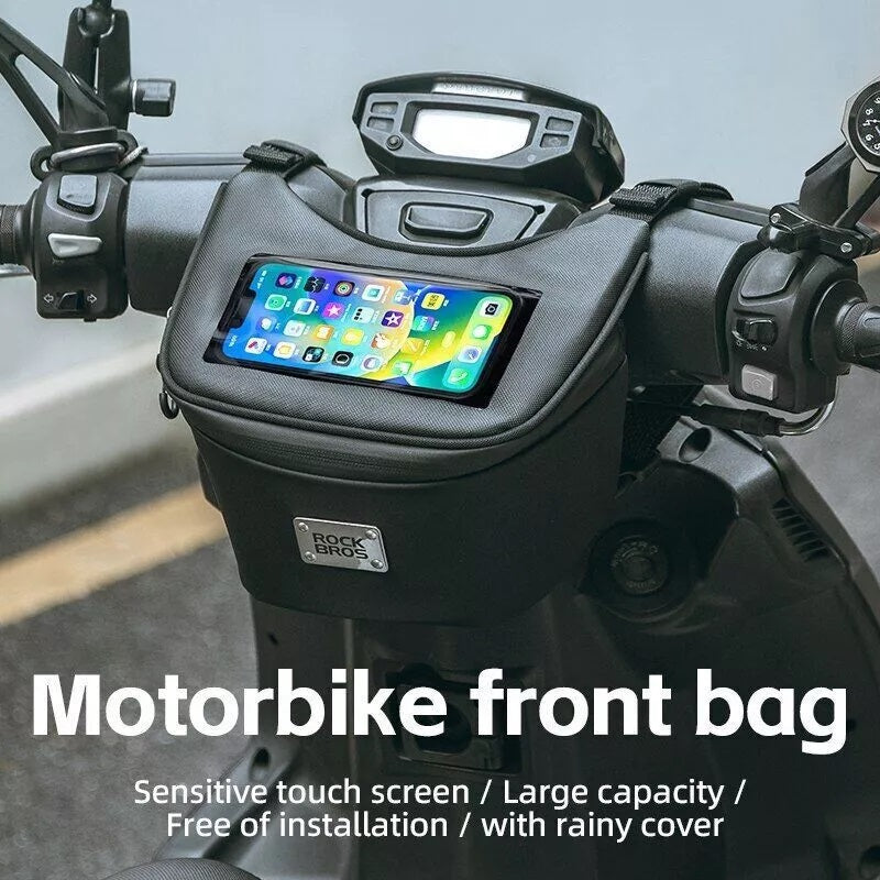 Motorcycle Motorbike Handlebar Storage Bag Phone Mount