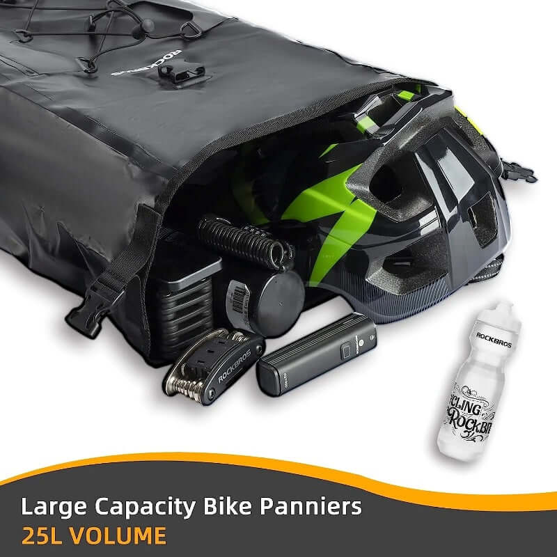Waterproof Bike Rear Rack Carrier Trunk Travel Pannier Bag 25L