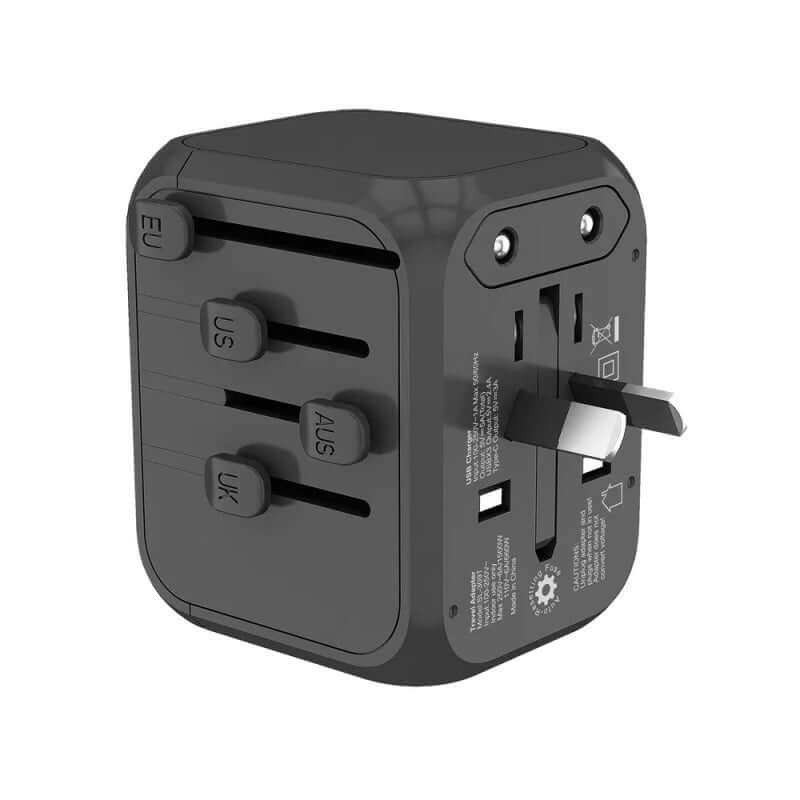 Universal International Travel Adapter for EU UK AU US Socket & Plug with USB Port