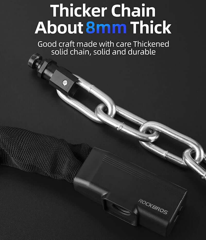 Bike Chain Lock Thick Security Bicycle Anti-Theft Lock with 3 Keys