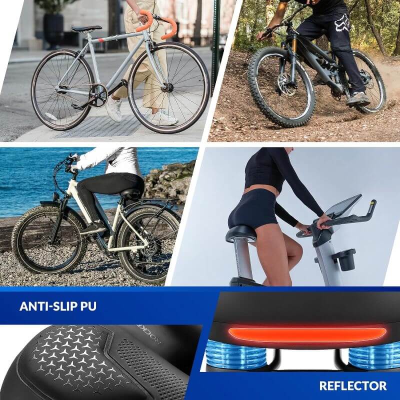 Bicycle Saddle Shockproof Cycling Bike Seat PU Leather Comfortable