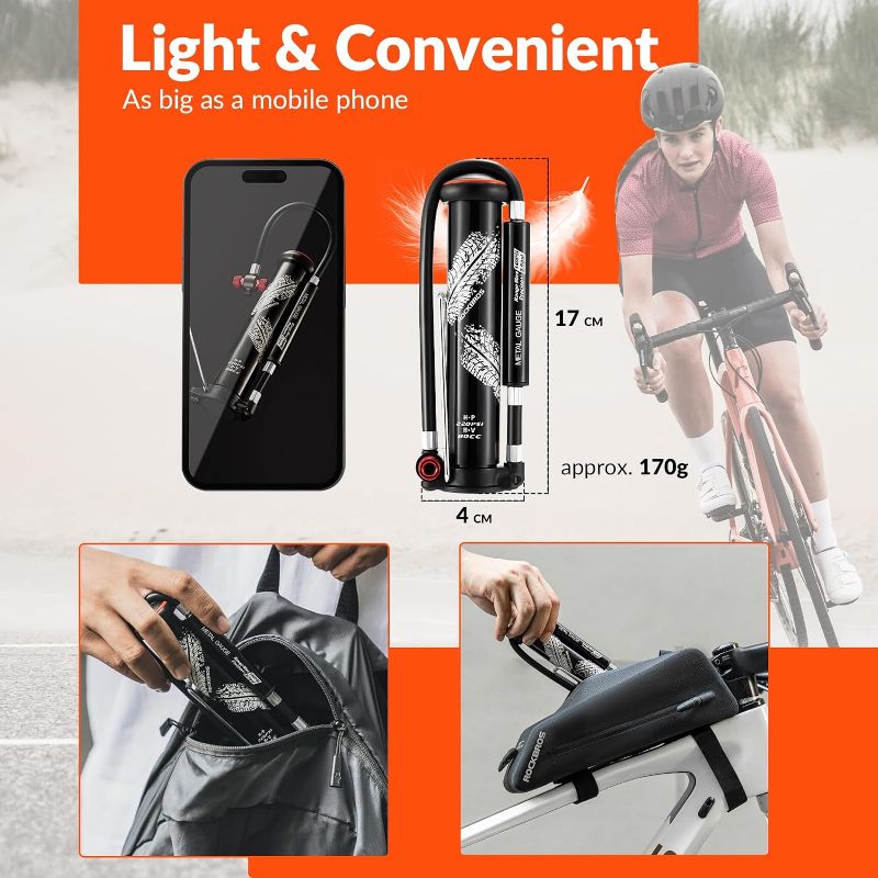 Bicycle Mini Hand Pump Air Inflator Hight Pressure Portable AV/FV