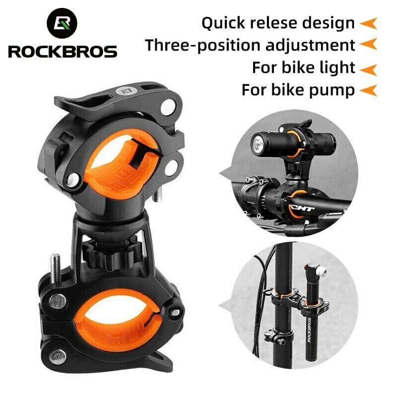 Bike Bicycle Flashlight Bracket Rotating Quick release Mount Holder