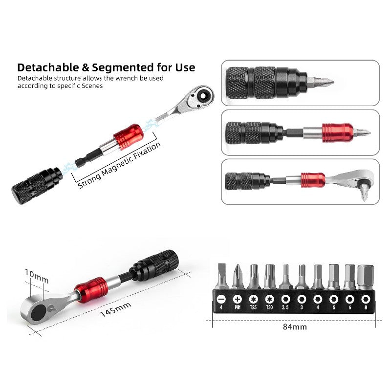 Portable Tool Repair Tools Kits Ratchet Wrench Set Torque Screwdriver