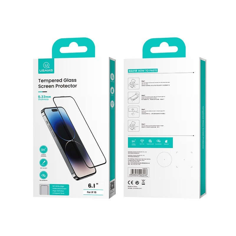 Full cover HD Clear Glass screen protector for iPhone 15 6.1"