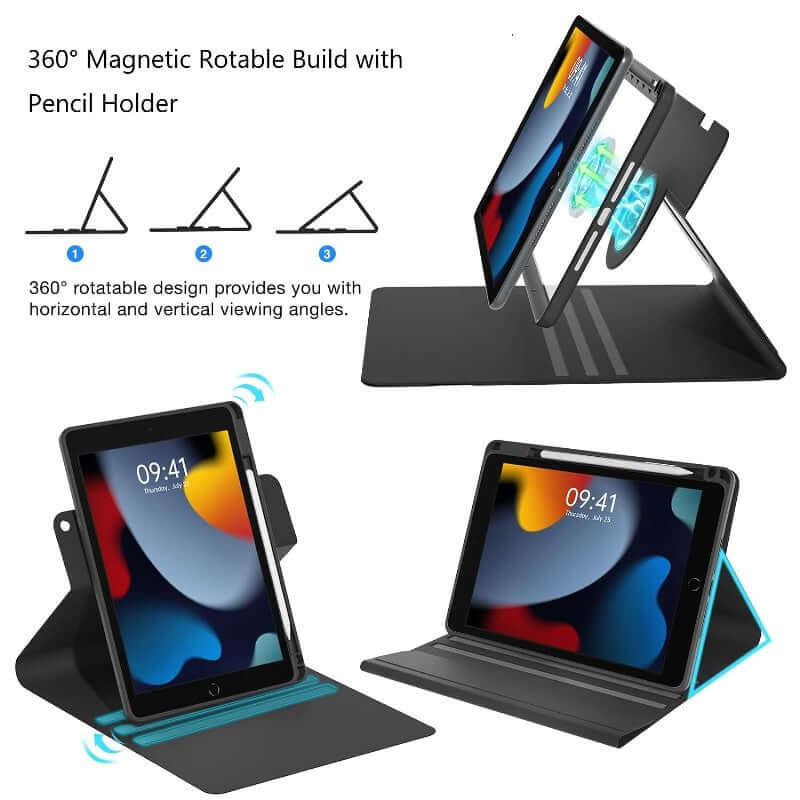 iPad 10.2 10.5 bluetooth keyboard Magnetic Rotation Detachable Case