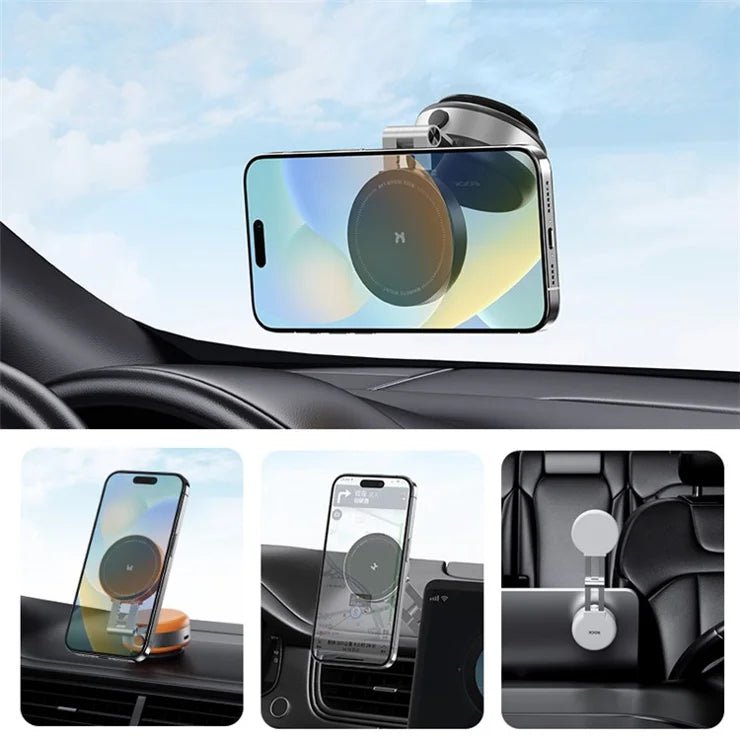 Electric Suction Cup Magnetic Magsafe Car Phone Holder Stand