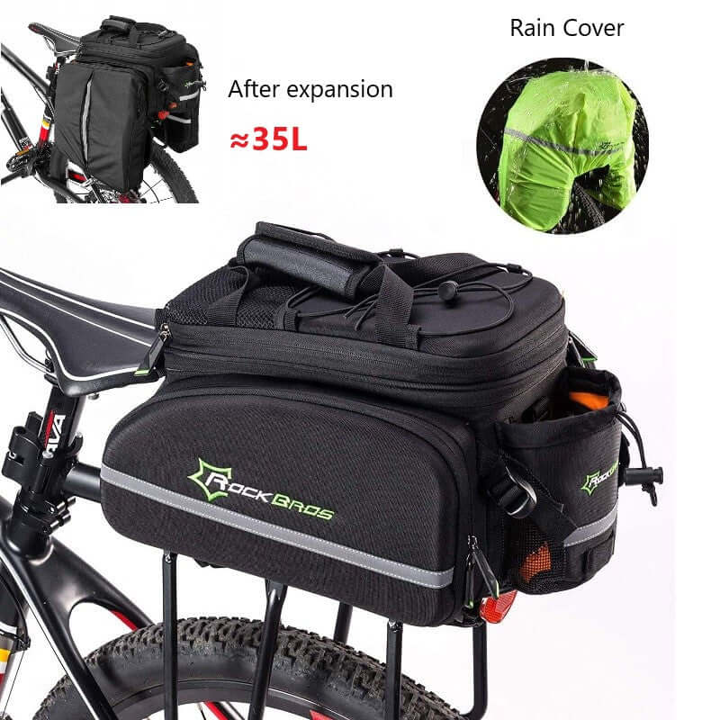 Extensible Cycling Bicycle Bike Panniers Trunk Bag Rear Rack Bag Carrier Seat Bag