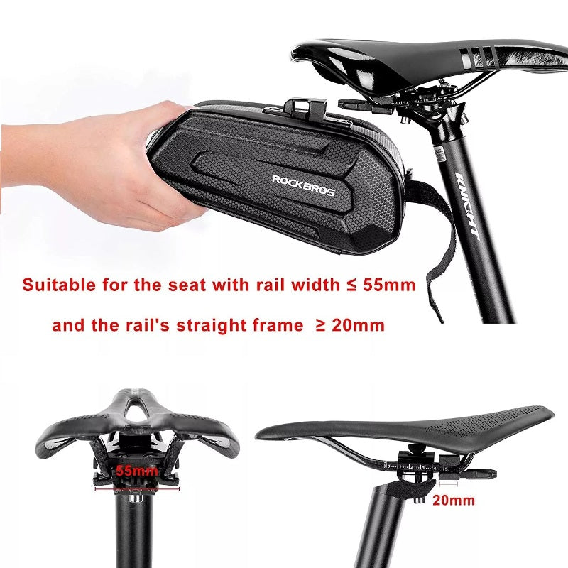 Saddle Tail Bag Under Seat Hard Shell for Bike Bicycle 1.7L