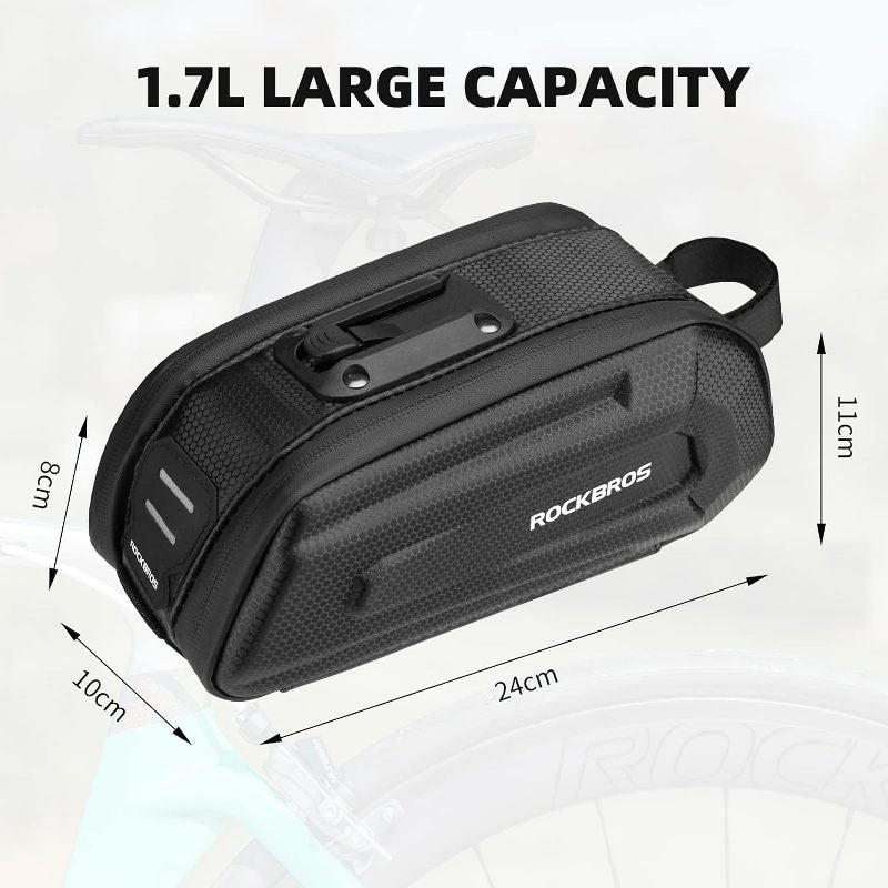 Saddle Tail Bag Under Seat Hard Shell for Bike Bicycle 1.7L