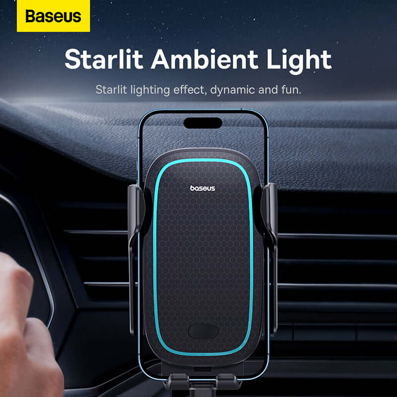 Baseus 15W Wireless Charging Car Mount Phone Holder For Air Vent Grill