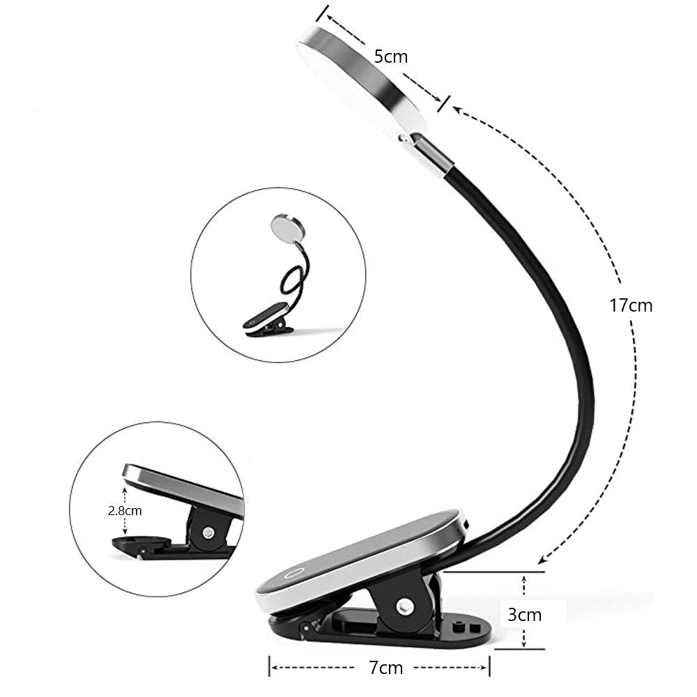 Clip Mini LED Lamp Night Reading Light Touch Control