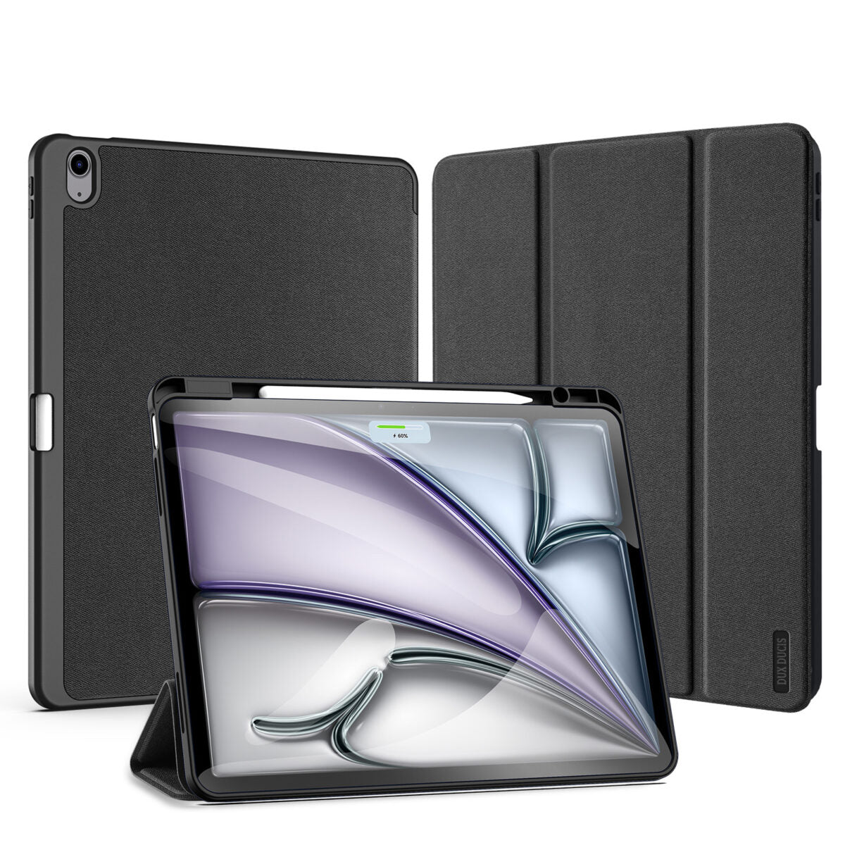 iPad Air 13 2024 Flip Trifold Stand Case Cover with Pencil Holder