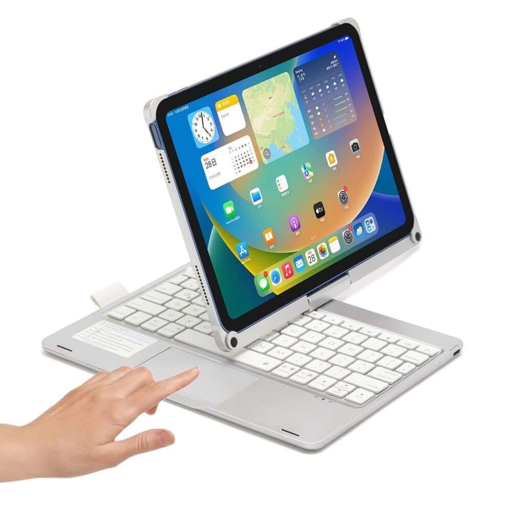 iPad 10th 10.9" 2022 Bluetooth Keyboard with Backlit & Trackpad 360° Rotatable Cover