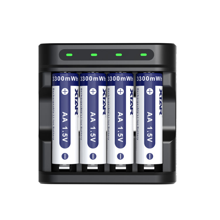 4 Pcs AA 1.5V Li-ion Rechargeable Battery 2000mAh with Charger