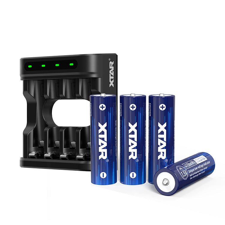 1.5V AA Lithium 4150mWh Rechargeable  Battery 4-Pack with Low-Voltage Indicator