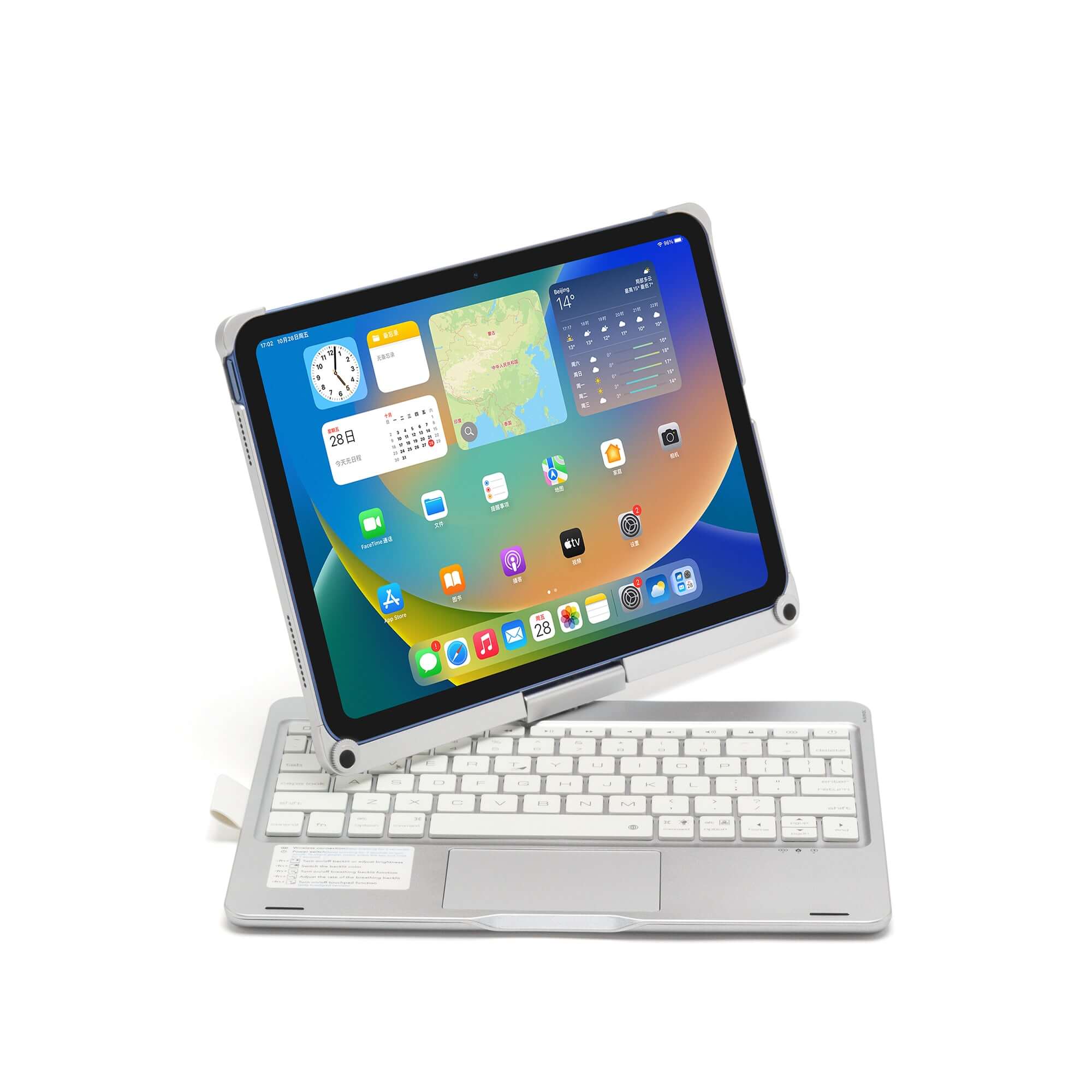 iPad 10th 10.9" 2022 Bluetooth Keyboard with Backlit & Trackpad 360° Rotatable Cover