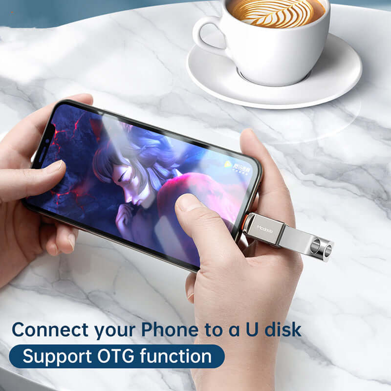 USB-A to iPhone Lightning Converter Adapter Support OTG