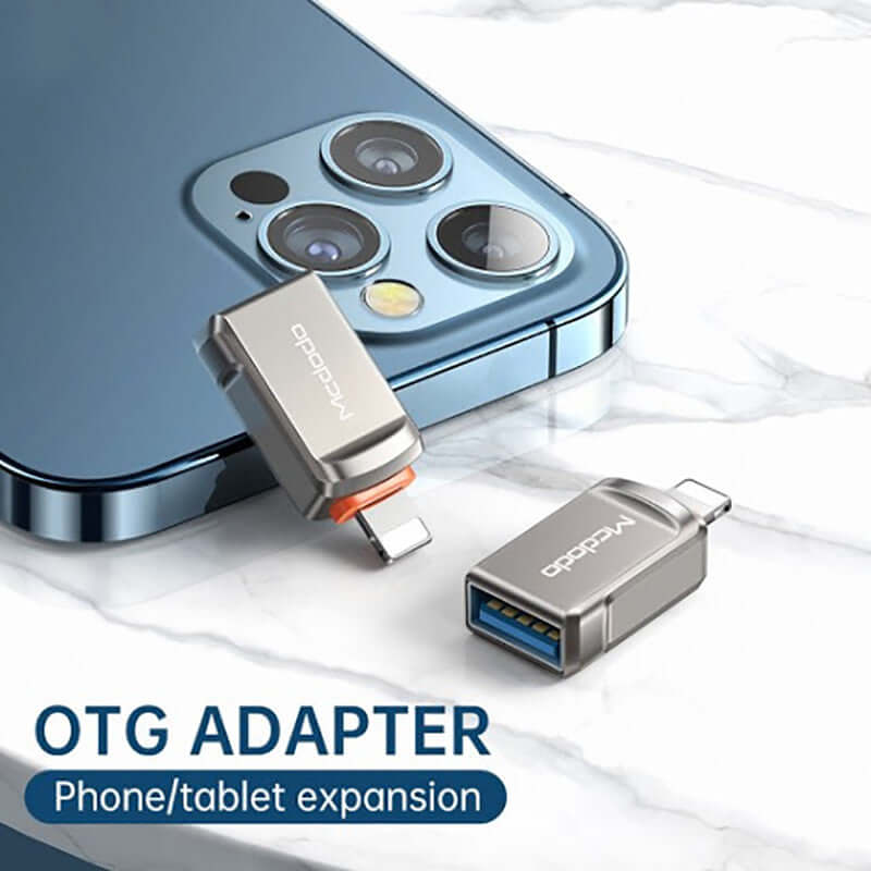 USB-A to iPhone Lightning Converter Adapter Support OTG