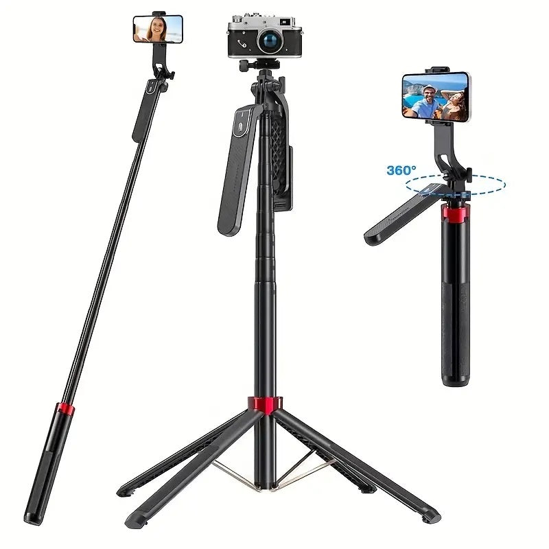 Alumium Handheld Phone Selfie Stick Tripod with Remote 1.8M