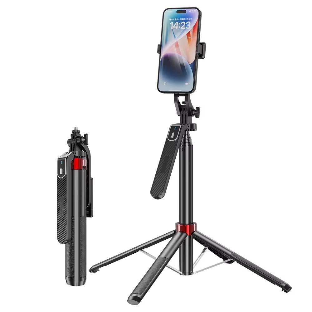 Alumium Handheld Phone Selfie Stick Tripod with Remote 1.8M