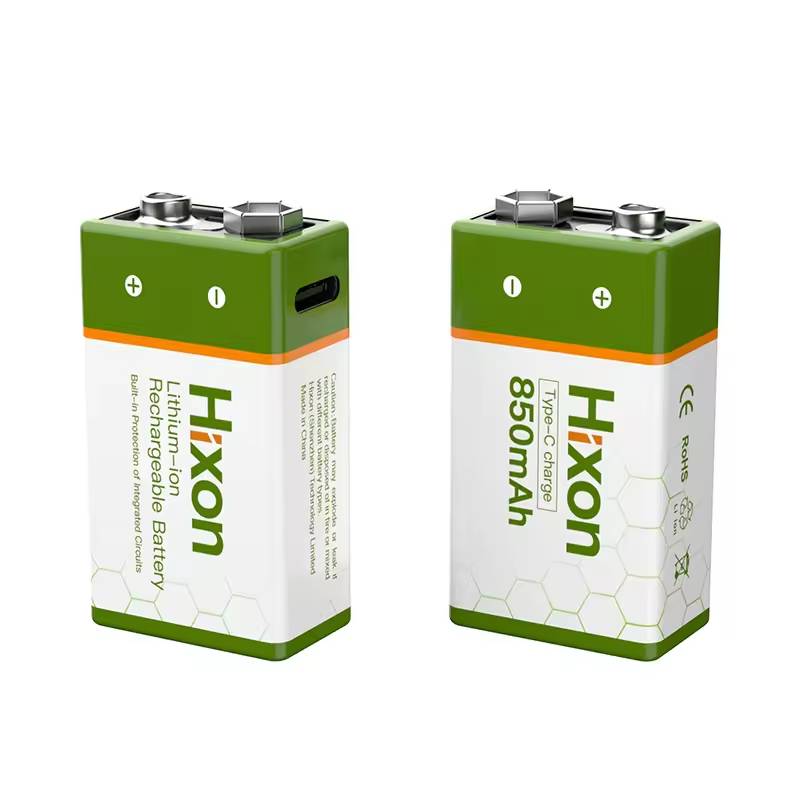 9V Li-ion 760mAh USB Rehcargeable battery 2 Packs