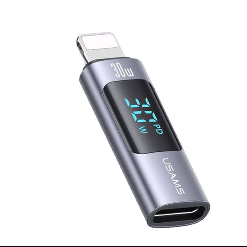USB-C Female to Lightning iPhone Converter Adapter with Digital Display