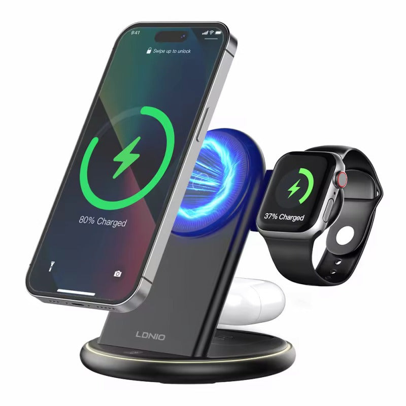 3 IN 1 Desktop Wireless Charger Stand for Phone Apple Watch Airpods