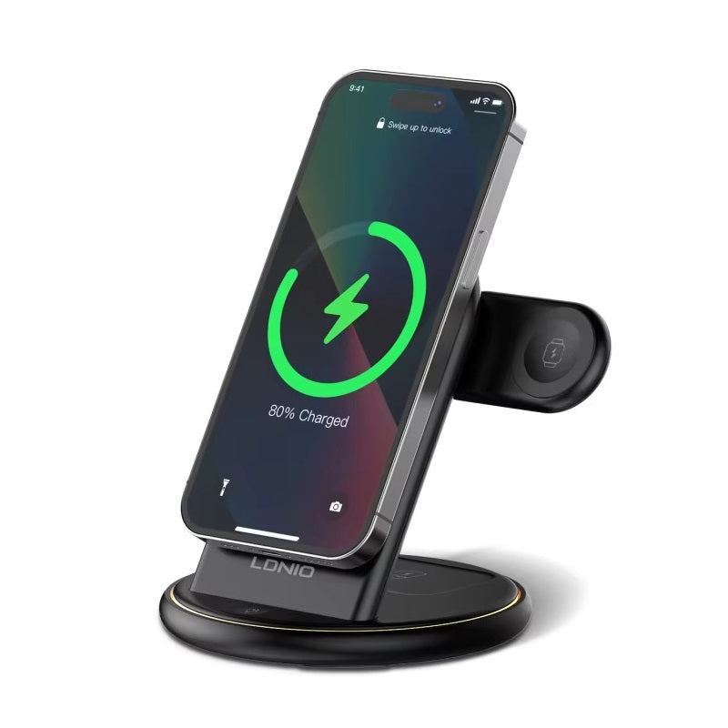 3 IN 1 Desktop Wireless Charger Stand for Phone Apple Watch Airpods