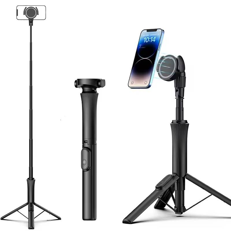 MagSafe Magnetic/Clamp Selfie Stick Tripod with Remote up to 1.5m